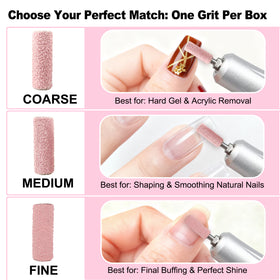 2000 PCS Sanding Bands Bulk - Coarse/Medium/Fine 3 Grits 3mm Nail Drill Bits | Includes 1 Mandrel | Salon Manicure Tools | USA Stock