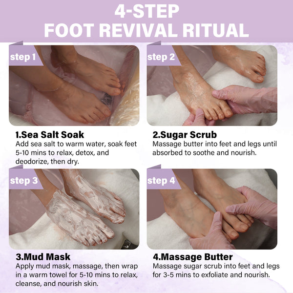 [Pedi in a Box] Bộ chăm sóc da chân thư giãn và thải độc 4 bước Deluxe Pedicure Spa