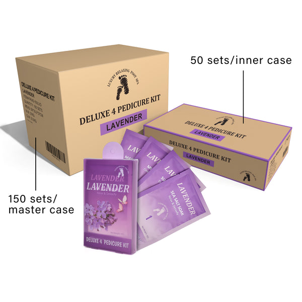[150 Bộ/Thùng] Pedi in a Box Deluxe 4 Bước Tẩy Da Chết Chân, Spa Chăm Sóc Chân Thư Giãn & Thải Độc