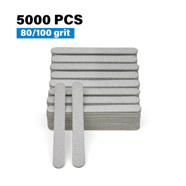 FOOTNICE 5000 PCS Double Sided Nail Files - 80/100 Grit Disposable Wooden Manicure Tools | Salon Bulk Nail Care Supplies | USA Stock