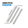 FOOTNICE 5000 PCS Double Sided Nail Files - 80/100 Grit Disposable Wooden Manicure Tools | Salon Bulk Nail Care Supplies | USA Stock