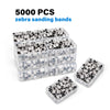 Footnice 5000 PCS Zebra Sanding Bands Bulk - Coarse/Medium/Fine 3 Grits 6.3mm Nail Drill Bits | Includes Mandrel | Salon Manicure Tools | USA Stock