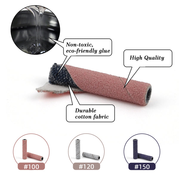 [OEM/ODM] Extra Long Professional Mini Nail Sanding Bands for Nail Drill with 3.1mm Mini Mandrel Nail Bit