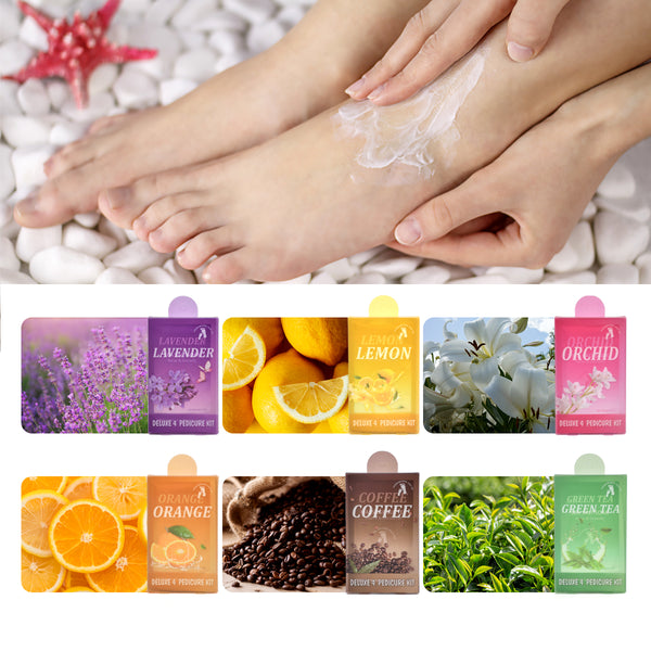 [150 Bộ/Thùng] Pedi in a Box Deluxe 4 Bước Tẩy Da Chết Chân, Spa Chăm Sóc Chân Thư Giãn & Thải Độc