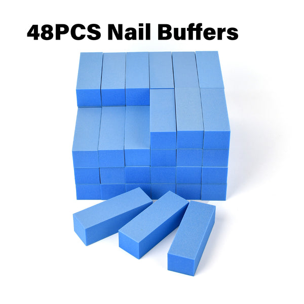 FOOTNICE 48 PCS Nail Buffer Blocks, 180/240 Grit 3-Way Buffing Pads Salon Quality, For Gel Polish & Acrylics, Natural Nail File & Shine | USA Stock