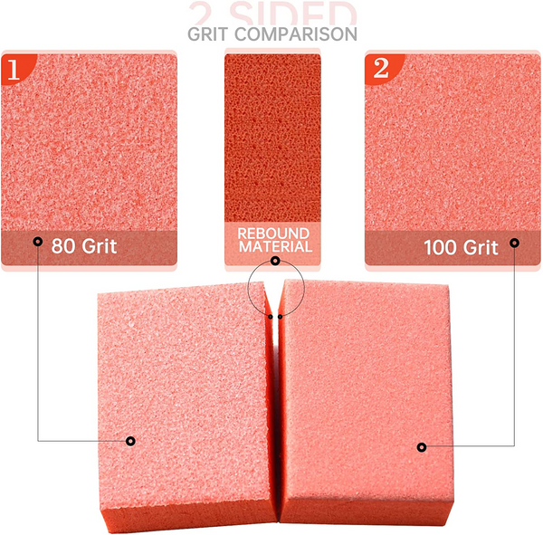 50 Count 80/100 Grit, 180/240 Grit Mini Nail Buffers cho Gel Polish, Acrylic