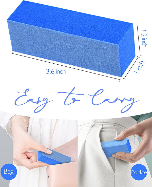 (5 CÁI) Blue 3 Ways 180/240 Fine Grit Professional Salon Buffing Blocks for Nails